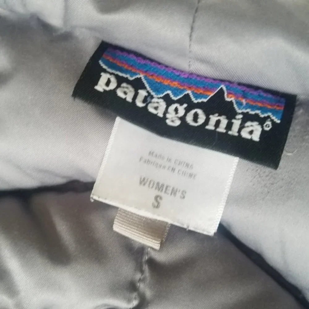 Patagonia Full Length Down Long Parka Jacket Small Winter Puffer Coat Silver Ski - Picture 5 of 6